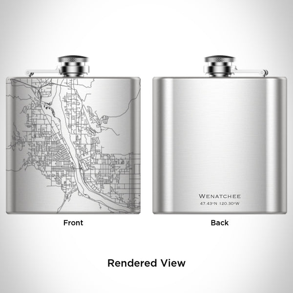 Wenatchee - Washington Map Hip Flask