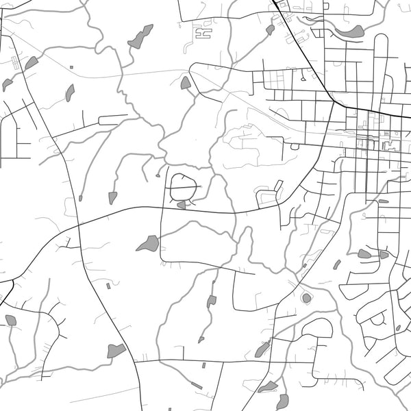 Wendell North Carolina Map Print in Classic Style Zoomed In Close Up Showing Details