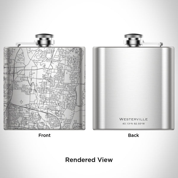 Westerville - Ohio Map Hip Flask