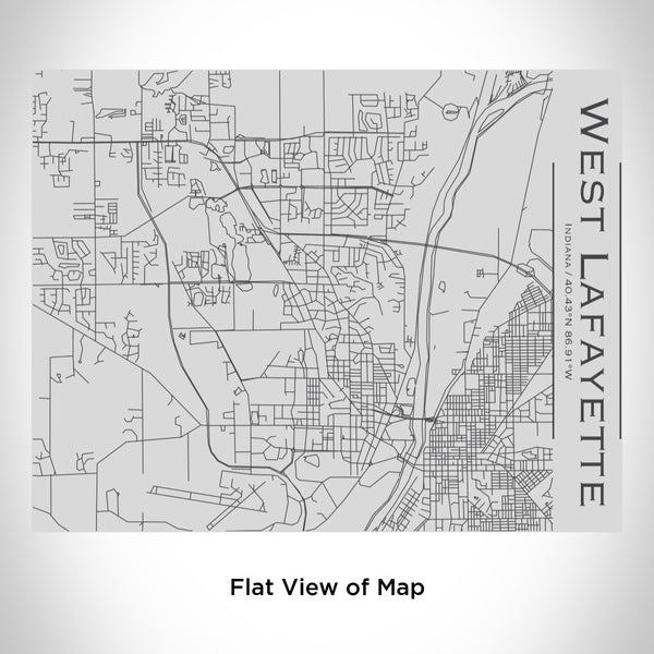 Rendered View of West Lafayette Indiana Map Engraving on 20oz Stainless Steel Insulated Bottle with Bamboo Top