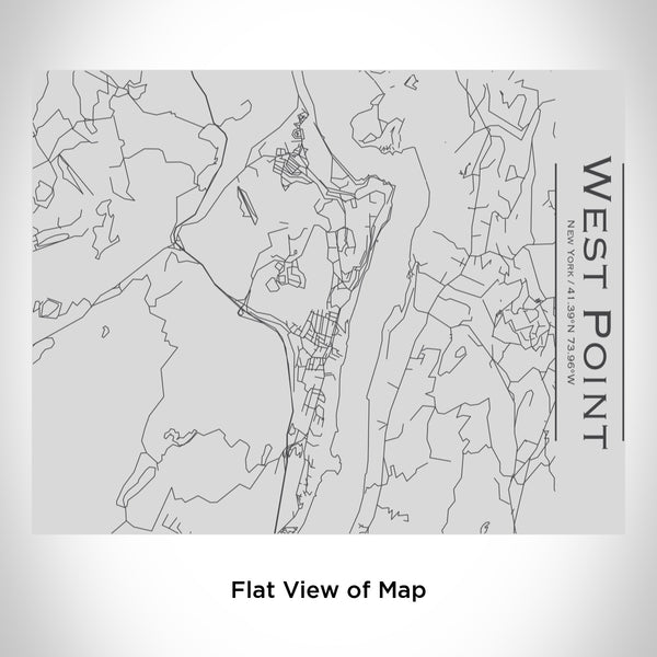 Rendered View of West Point New York Map Engraving on 20oz Stainless Steel Insulated Bottle with Bamboo Top