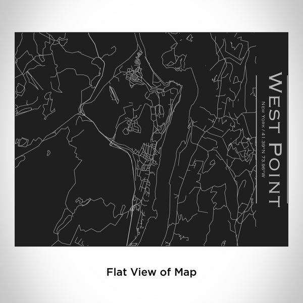 Rendered View of West Point New York Map Engraving on 20oz Stainless Steel Insulated Bottle with Bamboo Top in Black