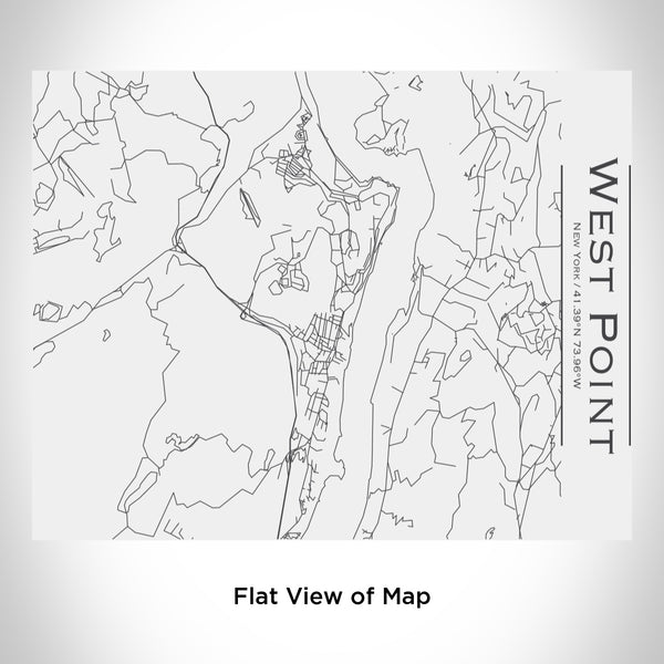Rendered View of West Point New York Map Engraving on 20oz Stainless Steel Insulated Bottle with Bamboo Top in White