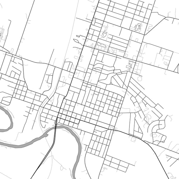 Wharton Texas Map Print in Classic Style Zoomed In Close Up Showing Details