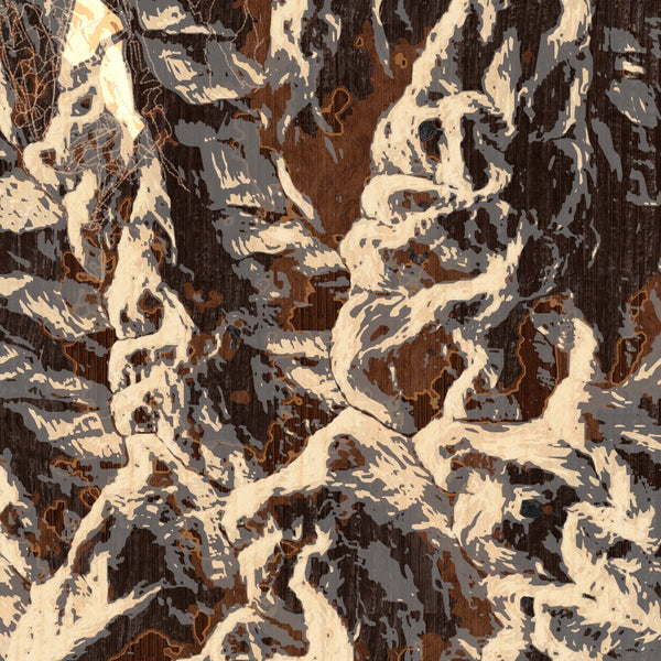 Wheeler Peak New Mexico Map Print in Ember Style Zoomed In Close Up Showing Details