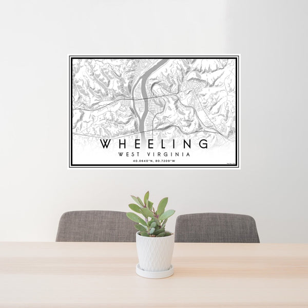 Wheeling - West Virginia Classic Map Print