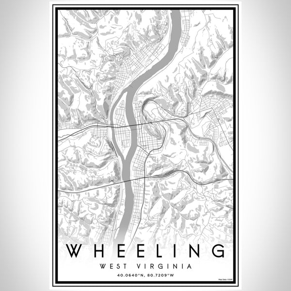 Wheeling - West Virginia Classic Map Print