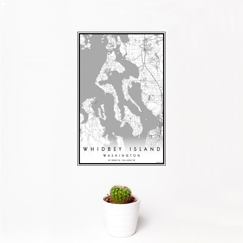 Whidbey Island - Washington Classic Map Print
