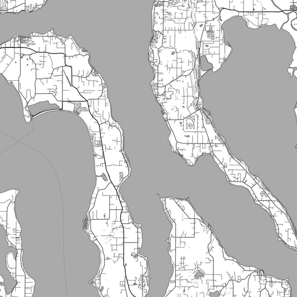 Whidbey Island - Washington Classic Map Print