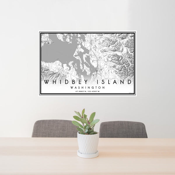 Whidbey Island - Washington Classic Map Print