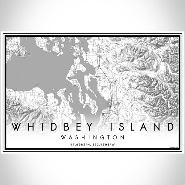 Whidbey Island - Washington Classic Map Print
