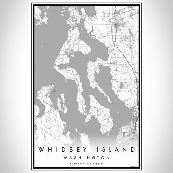 Whidbey Island - Washington Classic Map Print