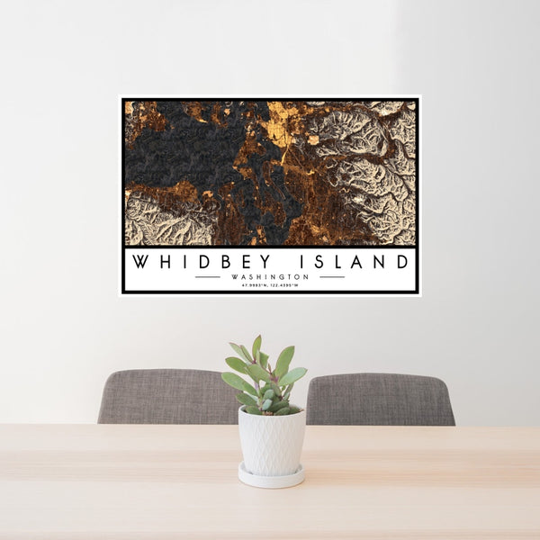 Whidbey Island - Washington Map Print in Ember