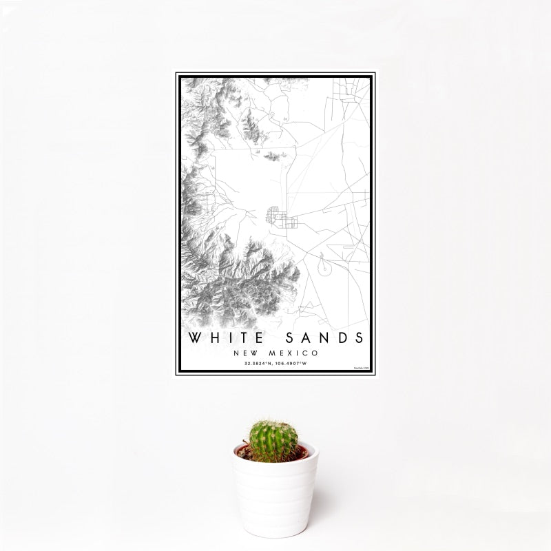 White Sands - New Mexico Classic Map Print