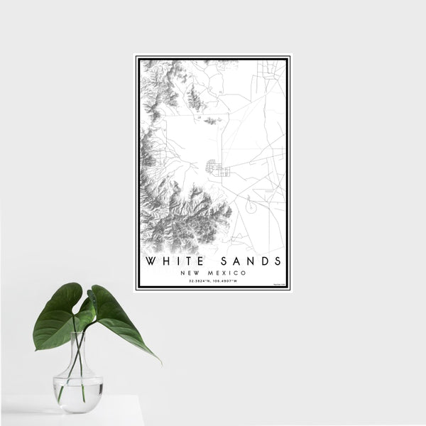 White Sands - New Mexico Classic Map Print
