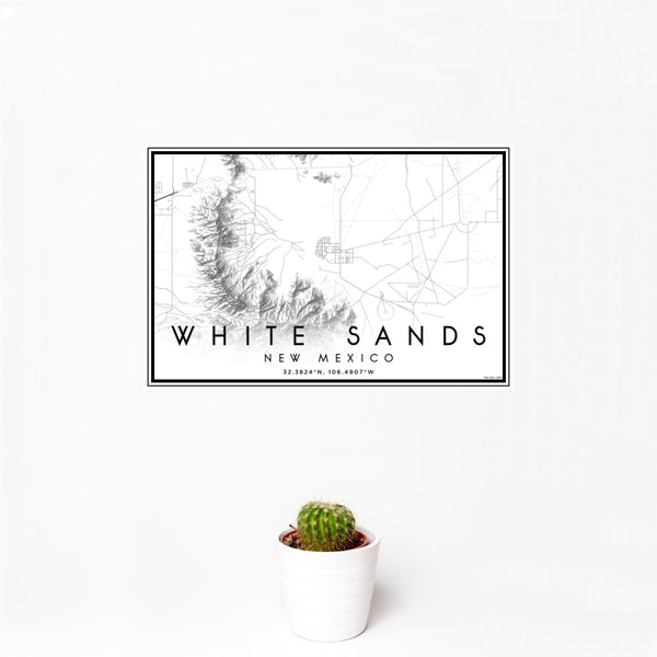 White Sands - New Mexico Classic Map Print