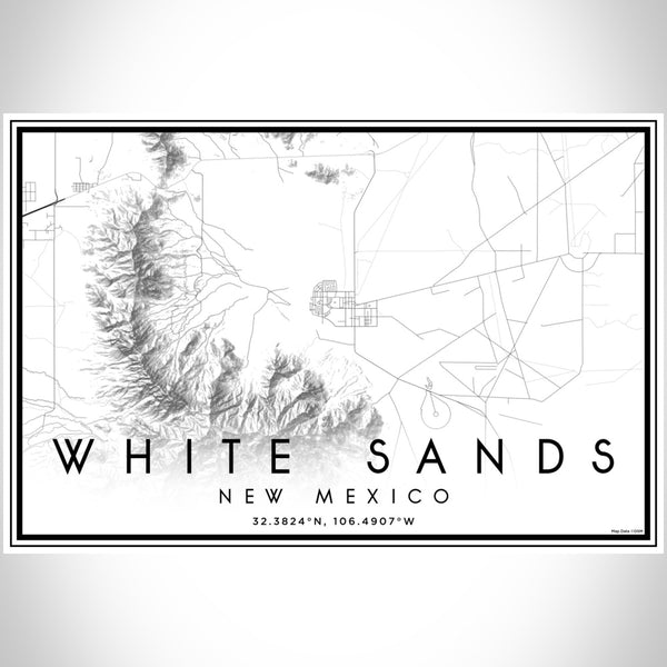 White Sands - New Mexico Classic Map Print