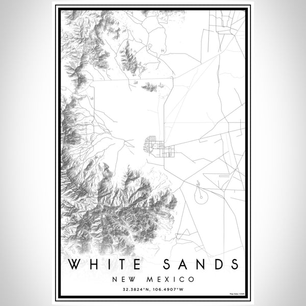 White Sands - New Mexico Classic Map Print