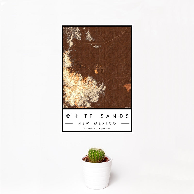 White Sands - New Mexico Map Print in Ember