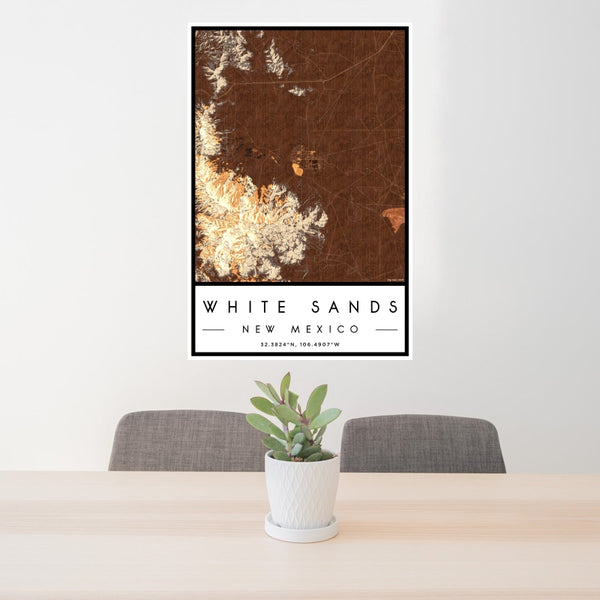 White Sands - New Mexico Map Print in Ember