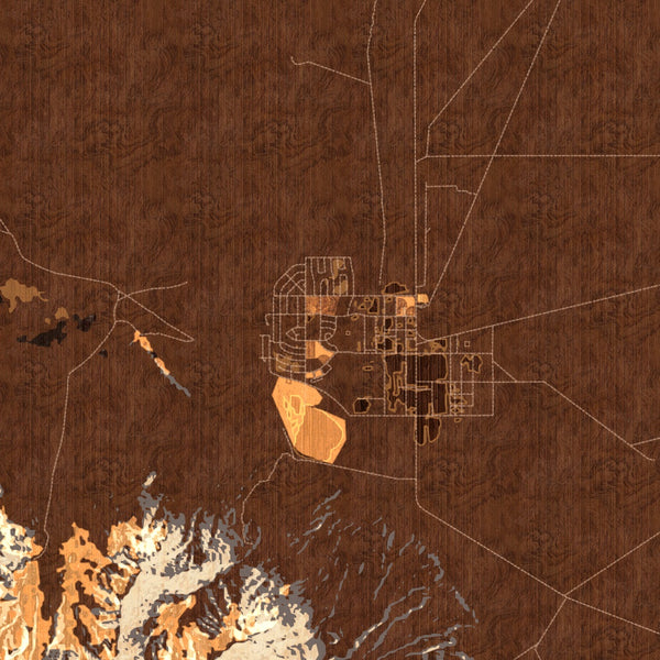 White Sands - New Mexico Map Print in Ember