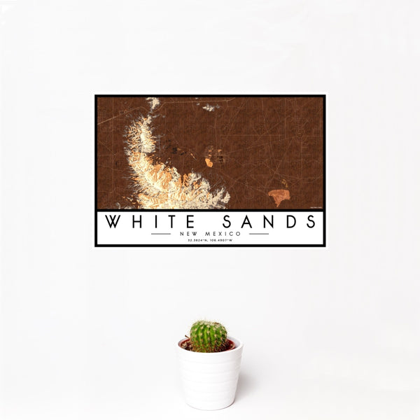 White Sands - New Mexico Map Print in Ember