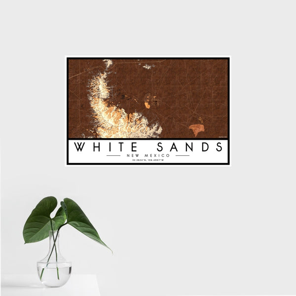 White Sands - New Mexico Map Print in Ember