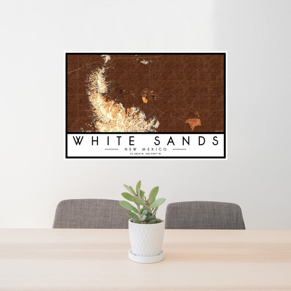 White Sands - New Mexico Map Print in Ember