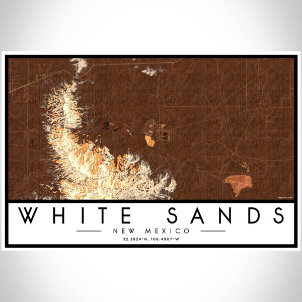 White Sands - New Mexico Map Print in Ember
