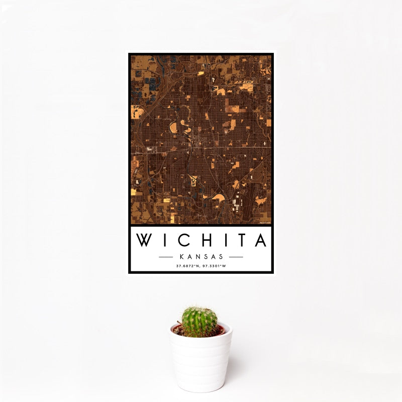 Wichita - Kansas Map Print in Ember