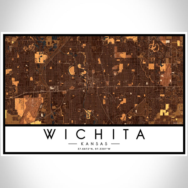 Wichita - Kansas Map Print in Ember