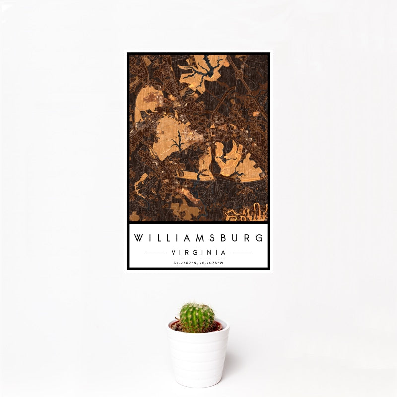 Williamsburg - Virginia Map Print in Ember