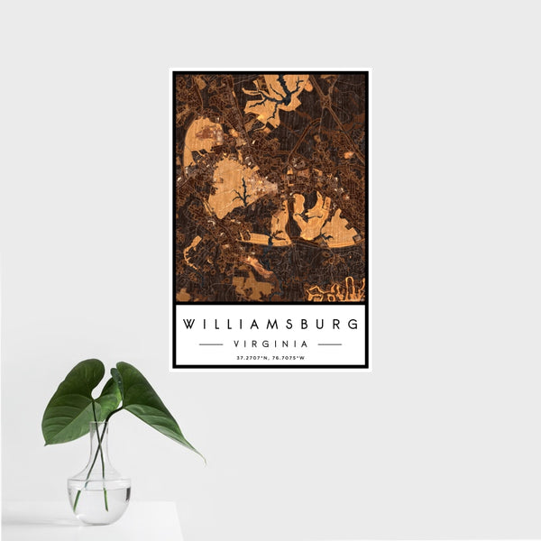 Williamsburg - Virginia Map Print in Ember