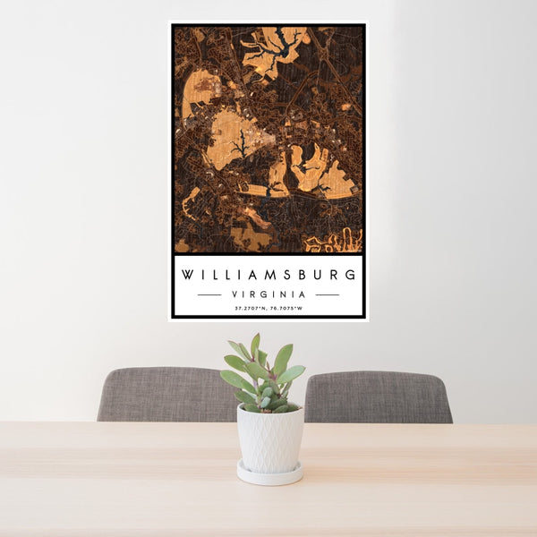 Williamsburg - Virginia Map Print in Ember