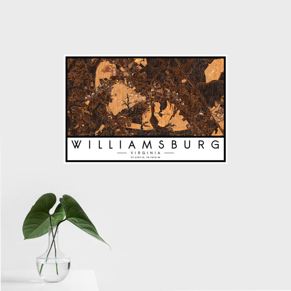 Williamsburg - Virginia Map Print in Ember