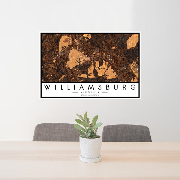 Williamsburg - Virginia Map Print in Ember