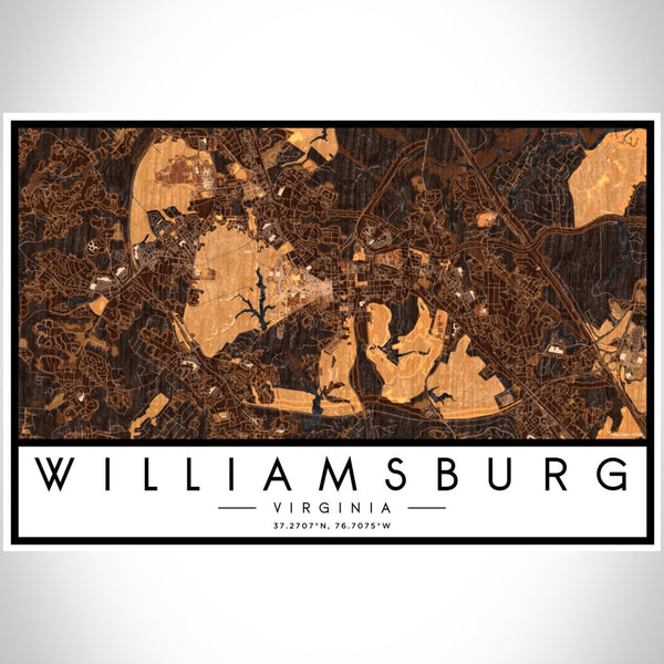 Williamsburg - Virginia Map Print in Ember