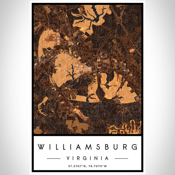 Williamsburg - Virginia Map Print in Ember