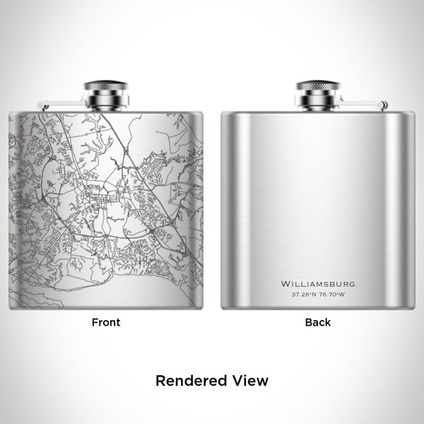 Williamsburg - Virginia Map Hip Flask