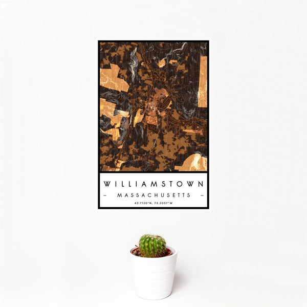 Williamstown - Massachusetts Map Print in Ember