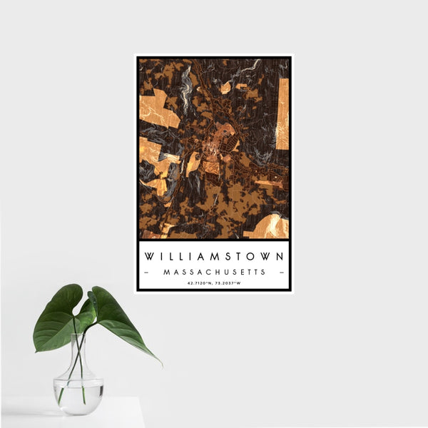 Williamstown - Massachusetts Map Print in Ember