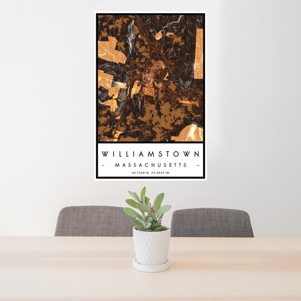 Williamstown - Massachusetts Map Print in Ember