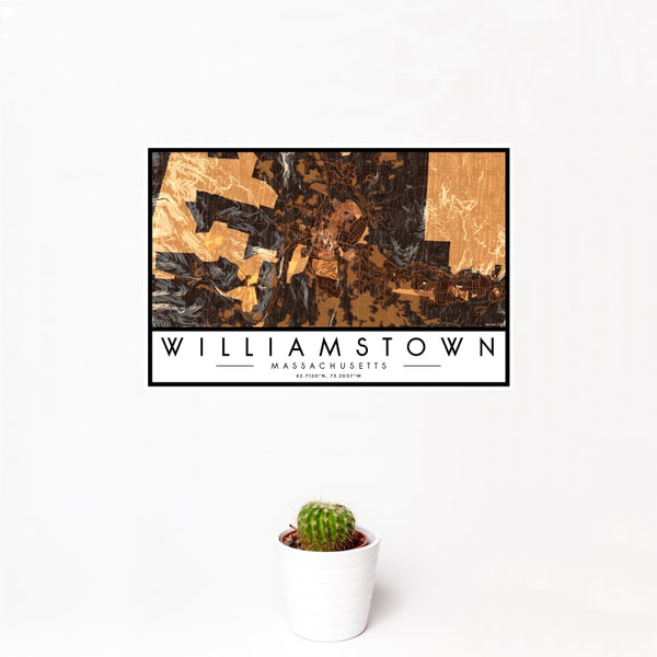 Williamstown - Massachusetts Map Print in Ember