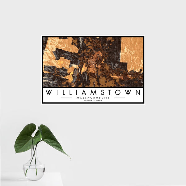 Williamstown - Massachusetts Map Print in Ember