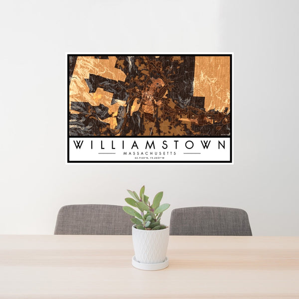 Williamstown - Massachusetts Map Print in Ember