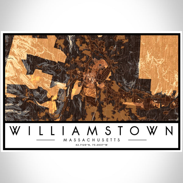 Williamstown - Massachusetts Map Print in Ember