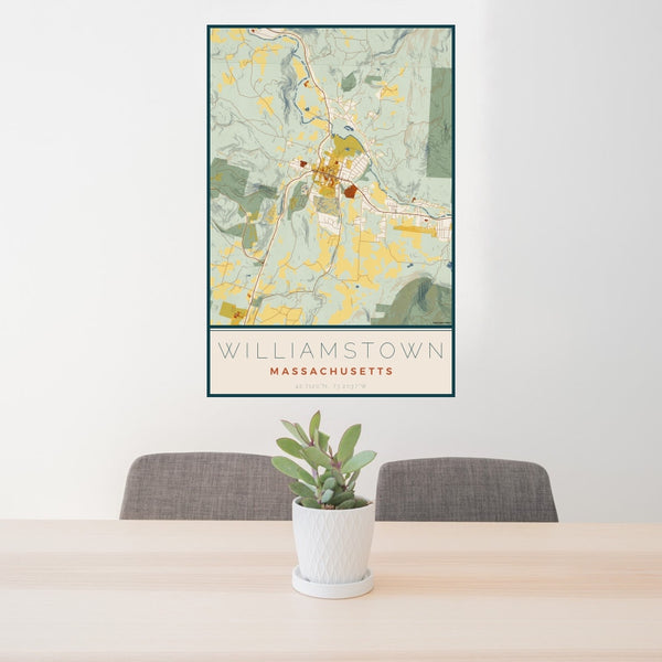Williamstown - Massachusetts Map Print in Woodblock