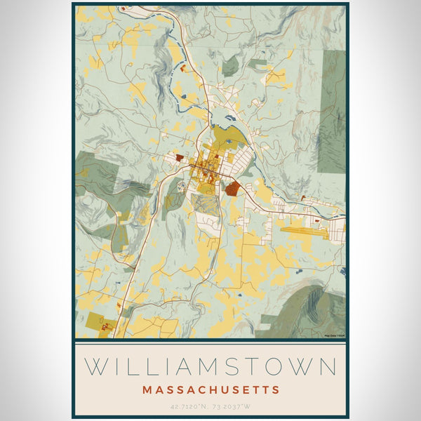 Williamstown - Massachusetts Map Print in Woodblock
