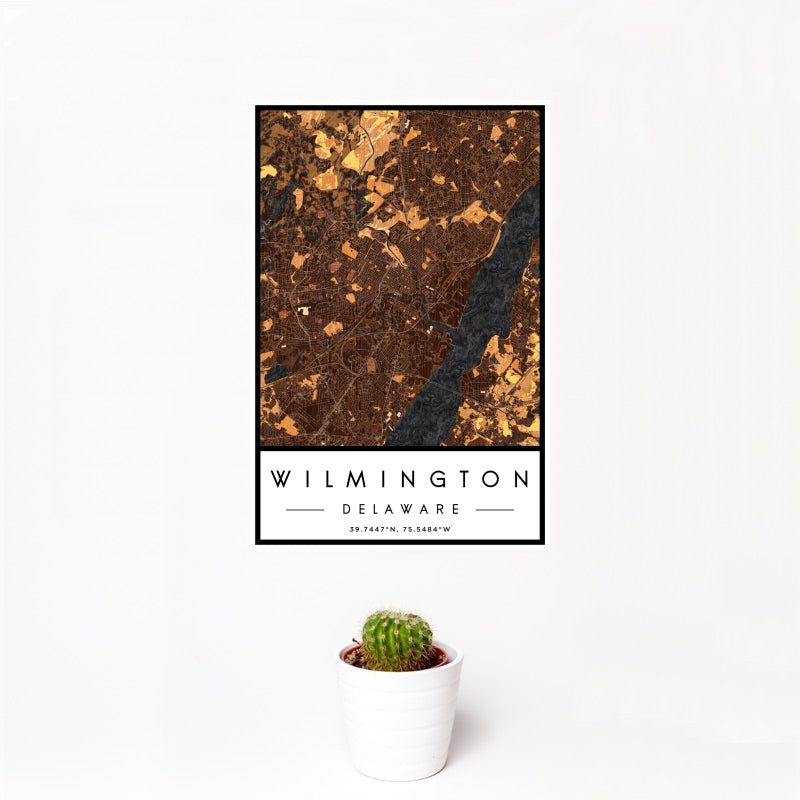 Wilmington - Delaware Map Print in Ember