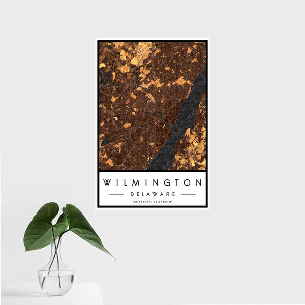 Wilmington - Delaware Map Print in Ember